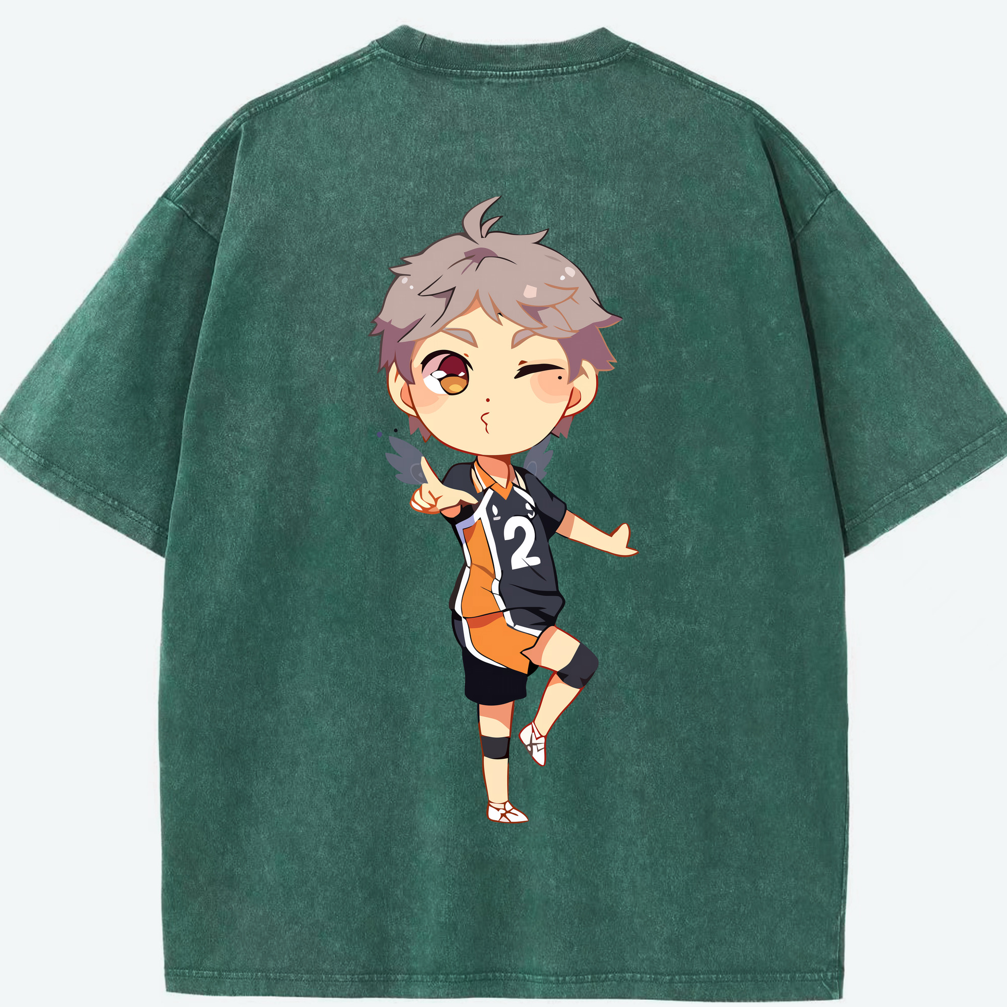 （画像用） ハイキュー!! Haikyu!! 綿100% ヴィンテージ風 半袖Tシャツ（背面プリント）